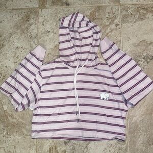 Ivory Ella- cropped hoodie with stripes